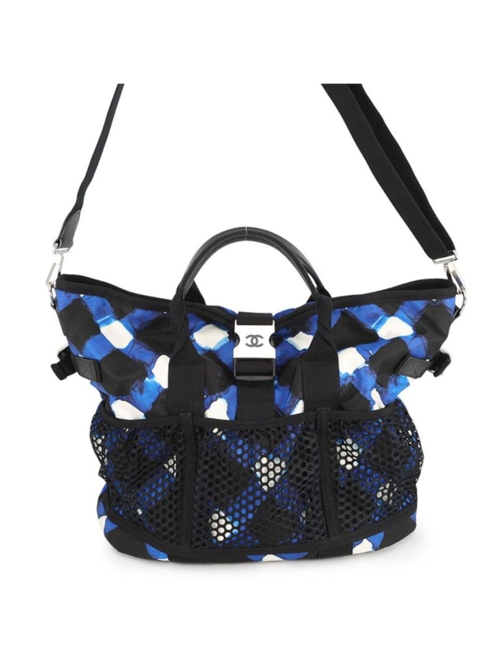 Chanel Shoulder Bag Air Line Nylon Cahnel 2-Way Tote Black